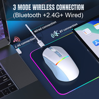 Souris sans fil tri-mode RGB lumineuse, légère, pour jeux sur ordinateur, accessoires informatiques, souris de jeu sans fil