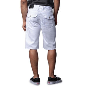 Shorts de Mezclilla para Hombre de Alta Calidad, Color Blanco, Estilo Urbano, con Cierre de Cremallera y Botón - Product Image 4