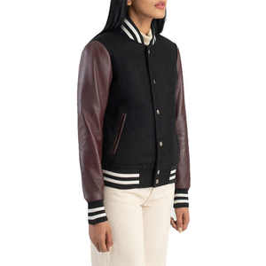 Arrivée en hiver Veste en laine Letterman pour femmes avec logo personnalisé Veste en laine pour hommes en vente de gros - Product Image 3