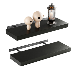 17&quot; 24&quot; 36&quot; Acacia Wood <strong>Floating</strong> <strong>Shelves</strong> Wall Mounted with Metal Bracket for Bathroom Home Decor Luxury Morden Hanging <strong>Shelves</strong> - Product Image 2