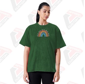 Stylish Women's Trendy Acid Wash T-Shirt for Summer Comfortable Eco-Friendly Denim Batik Corduroy Features Appliques Beading - Product Image 1