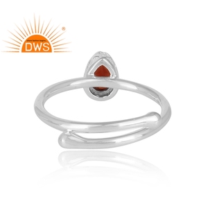 ร้อนขายปรับเงินสเตอร์ลิงธรรมชาติโกเมนพลอยซ้อนแหวนผู้ผลิตเครื่องประดับที่กำหนดเอง - Product Image 5