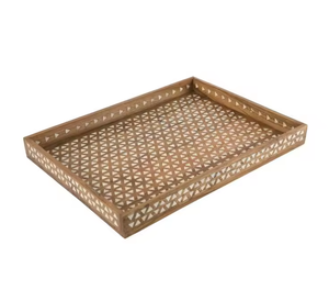 Suministro directo de fábrica, nueva bandeja para servir con incrustaciones de hueso para restaurante y bandeja decorativa para el hogar, bandeja para servir con incrustaciones de hueso de la mejor calidad - Product Image 1