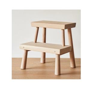 Taburete de Madera Natural con Superficie de Grano Pulido, Perfecto para Estantes de Cocina, Baño, Dormitorio, Armarios y Almacenamiento - Product Image 1