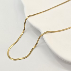 Collar Unisex <span class=keywords><strong>de</strong></span> Acero Inoxidable 304 con Baño <span class=keywords><strong>de</strong></span> <span class=keywords><strong>Oro</strong></span> PVD <span class=keywords><strong>de</strong></span> 18K, Cadena <span class=keywords><strong>de</strong></span> Serpiente Minimalista para Uso Diario, <span class=keywords><strong>Venta</strong></span> al Por Mayor - Product Image 1