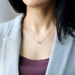 Collar con Colgante de Piedra de Circonio en Forma de Ojo Turco, Plata de Ley, Regalo de Boda, Joyería - Product Image 5