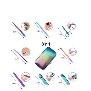 Nuevo Kit de manicura de arcoíris, pedicura, herramientas de cuidado de aseo profesional, lima de uñas, cortaúñas con juego de manicura de cuero - Product Image 5