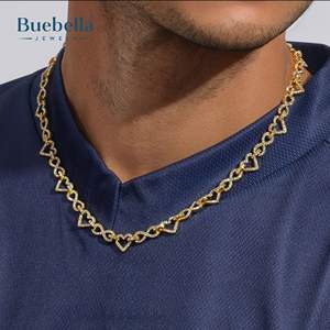 Venta caliente 925 Plata 18K Chapado en oro 6mm Iced Out Infinity Heart Chain para hombres Collares Premium para regalo - Product Image 2