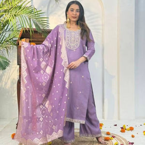 Vetican Kurti Plazzo Banarasi Dupatta para ropa informal y de fiesta tela de lujo estilo elegante que absorbe la humedad y secado rápido - Product Image 1