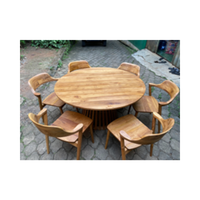 Ensemble de salle à manger de restaurant de cuisine minimaliste ensemble de tables rondes et de 6 chaises ensemble de salle à manger haut en bois naturel pour la maison