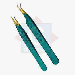 Pince à épiler d'extension de cils couleur personnalisée Instruments de beauté de précision en acier inoxydable - Product Image 1