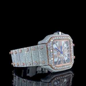 Montre Moissanite en or de qualité supérieure à l'exportation, entièrement glacée, style Hip Hop Bling et affichage analogique, à vendre - Product Image 3