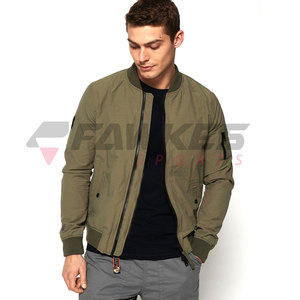 Chaqueta de bombardero de moda para hombre Invierno Sólido a prueba de viento Moda OEM Servicios Zip-up Light Men Bomber Jacket - Product Image 1