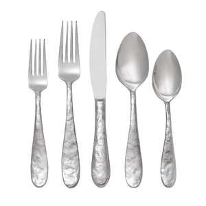 Ensemble de couverts en acier inoxydable couleur argent vaisselle élégante ustensiles de cuisine vaisselle moderne parfaite pour mariage, salle à manger et banquet - Product Image 1