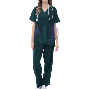 High Quality Women's Medical <b>Scrub</b> Suit <b>Set</b> with Adjustable Waist Breathable Cotton Eco-Friendly & Customizable <b>Scrub</b> <b>Sets</b> - Product Image 2