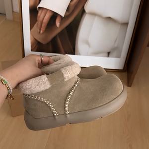 Nouvelles Bottes d'Hiver Décontractées Antidérapantes à Semelle Épaisse, Chaudes et Doublées de Fourrure pour l'Automne et l'Hiver - Product Image 2