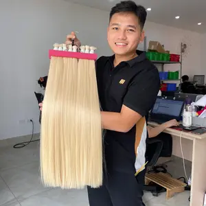 Cheveux Cabelo loiro Vietnam London поставщики наращивания человеческих волос оптом необработанные пряди без шитья блонд черного цвета