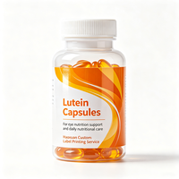 Étiquettes transparentes en film imperméable imprimées pour bouteilles de capsules de lutéine Haoxuan OEM, pour l'emballage de compléments visuels