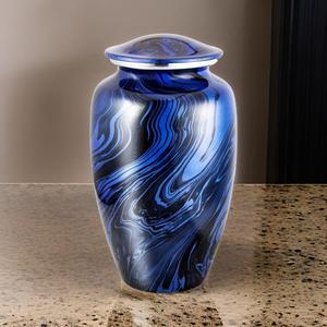 Nueva urna de cremación con estampado moderno para cenizas, pequeño recuerdo, funeraria, precio al por mayor, tarros de Metal personalizados para cenizas de mascotas humanas - Product Image 4