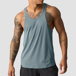 100% coton blanc musculation exercice Gym coupé haut débardeur ourlet incurvé Sublimation entraînement ajustement débardeur pour hommes - Product Image 1
