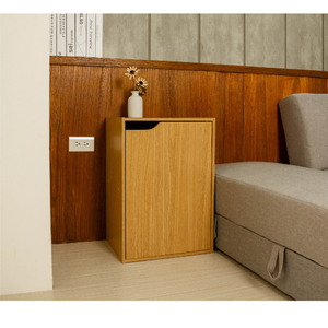 Japanese Style Stacked Door 2 Tier Wood Grain MDF Bookcase <b>Storage</b> Cabinet - Product Image 2