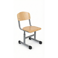Chaise d'étudiant moderne ARSU à hauteur réglable avec pieds en T, revêtement en poudre, capuchons en plastique, siège en contreplaqué, structure métallique – Offre Spéciale pour l'école