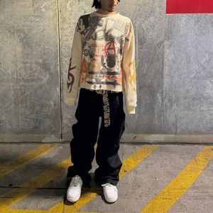 Sweat-shirt imprimé personnalisé 600gsm, poids lourd et épais, Patch de broderie personnalisé pour hommes, lavé à l'acide - Product Image 6