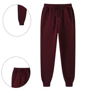 Pantalones de chándal activos de algodón 2025 de cintura alta para hombre 100%, pantalones de chándal de lana alta, pantalones de chándal informales con cordón para correr de colores - Product Image 3