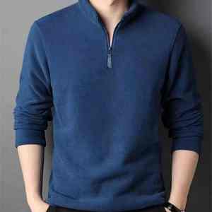 Sweat-shirt polo Lauren décontracté pour homme, en maille tricotée, doublé polaire, grande taille, motif à pois, respirant, 100 % coton, été 2025 - Product Image 1