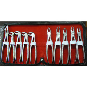 Juego de 10 nuevos fórceps de extracción dental Premium alemán, instrumentos quirúrgicos dentales de extracción de dientes con estuche - Product Image 1