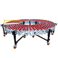 Convoyeur à roulettes télescopique flexible à gravité, non motorisé, rétractable, pour déchargement en entrepôt