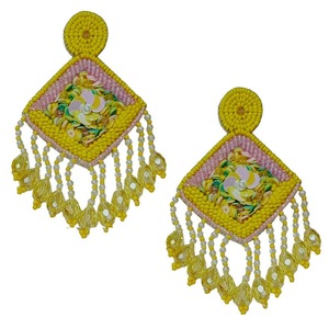 Women's Elegant <b>Party</b> Earrings Handcrafted Multi-Beaded Embroidery Delicate Cross-<b>Stitching</b> Needlework Crafts Fashion Setting - Product Image 3