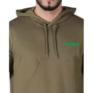 Sweat à capuche unisexe en molleton/éponge française 100 % coton mélangé, teint uni, séchage rapide, impression gaufrée, coupe classique, pour l'hiver, en gros - Product Image 2