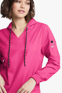 Sudadera con capucha médica para mujer con cordón y bolsillo de utilidad - Product Image 4