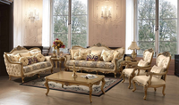 Ensemble de canapés extensibles en teck massif de luxe, style minimaliste, avec tables d'appoint/centrales sculptées à la main, mobilier de salon moderne en tissu pour villa