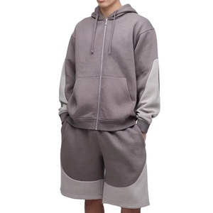 New Trendy Men's Shorts and Zipper Hoodies <b>Sets</b> Custom Logo 100% Cotton Oversized Design Heavyweight <b>Twin</b> <b>Set</b> for Men's - Product Image 3