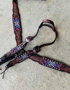 Ensemble de têtière et de collier de poitrine en cuir de crocodile occidental de qualité supérieure pour équipement d'équitation de chevaux disponible en vrac - Product Image 3