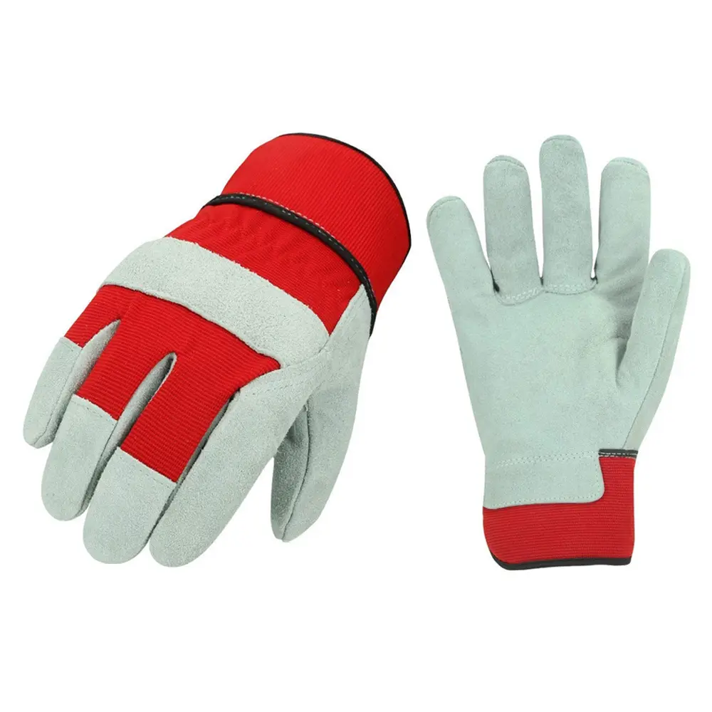 Custom Logo Safety Leather Working Gloves In Low Price / Men's Cowhide Leather Work Gloves For Hand Safety