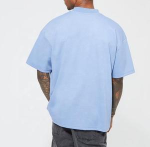 Camisetas de alta calidad de algodón Loose Fit Drop Shoulder Brand Blank Hombres O-cuello Camisetas de algodón de gran tamaño para hombres - Product Image 2