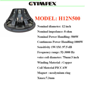 500 Watt RMS Neodymium ลำโพงอลูมิเนียม12 "Neodymium ลำโพง8ohm ส่วนประกอบ LF สำหรับสายอาร์เรย์ระบบเสียง - Product Image 2