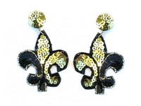 Boucles d'oreilles motif fleur de lis, nouvelle-zélande, mardi gras