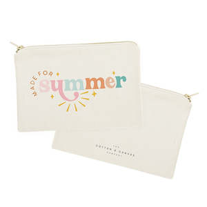 กระเป๋าจัดระเบียบเครื่องสำอางฤดูร้อนสุดน่ารัก ทำจากผ้าแคนวาสฝ้ายรักษ์โลก พร้อมโลโก้สั่งทำ กระเป๋าใส่เครื่องสำอางพกพาลายตัวอักษร - Product Image 2