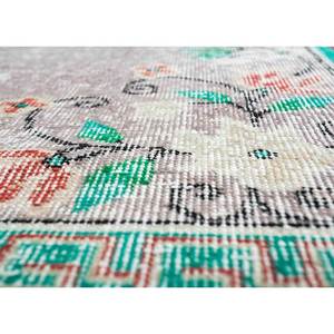 Tapis en laine noués à la main gris et noir vintage Pae-3224, nouveau motif médaillon abstrait fait main pour la maison, le couloir et le salon - Product Image 3