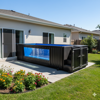 Piscines hors sol en fibre de verre de grande taille pour jardin, piscines extérieures en fibre de verre préfabriquées, spa en conteneur, piscine de 40 pieds, 20 pieds, fournitures