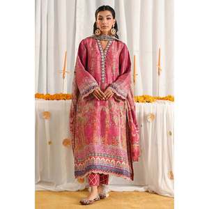 Conjunto de Camisa y Dupatta de Satén Haneen - Product Image 1