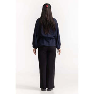 Chemisier simple et élégant à col bateau pour le printemps/été, mode décontractée Y2K, imprimé floral brodé sur satin en coton tricoté, tailles XS à XL - Product Image 1