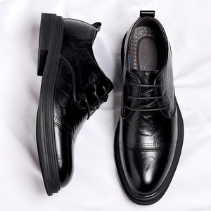 Chaussures habillées Oxford classiques pour hommes, en cuir, à lacets, pour le bureau et les mariages, noires et marron - Product Image 3