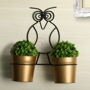Toucher de nature et charme n'importe quelle pièce jardinière murale nature à l'intérieur avec un design hibou unique et des pots dorés décorent vos murs galerie - Product Image 2