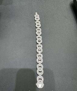 VVS Moissanite 925 Sterling <b>Silver</b> 14MM <b>Bracelet</b> 8-Inch Fine Pendants & <b>Charms</b> - Product Image 4