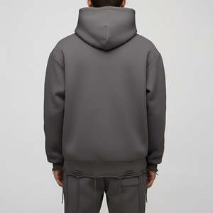 เสื้อฮู้ดดี้ทรงหลวม ผ้าคอตตอน 100% หนานุ่ม สไตล์วินเทจ ลวดลายเรขาคณิต ฟอกสีแบบแอซิดวอช ซันเฟด - Product Image 2